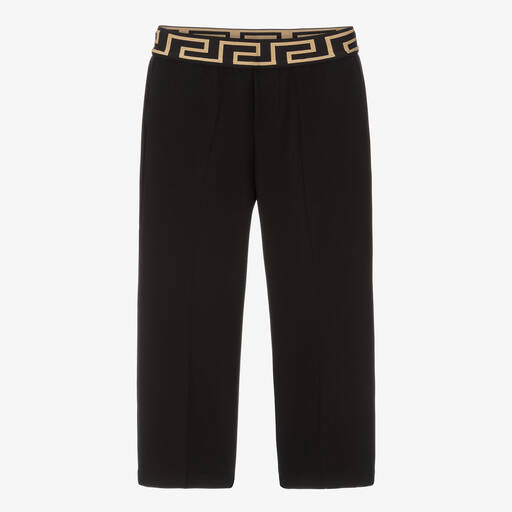 Versace-Boys Black Greca Trousers | Childrensalon Outlet