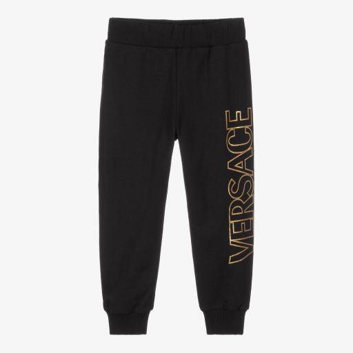 Versace-Boys Black Logo Joggers | Childrensalon Outlet