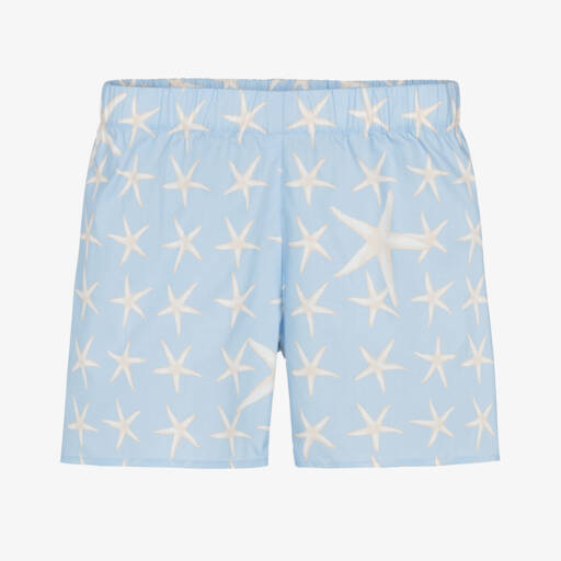 Versace-Boys Blue Cotton Starfish Shorts | Childrensalon Outlet