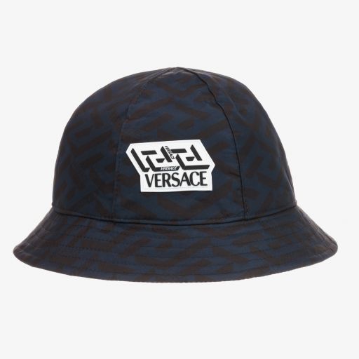 Versace-Boys Blue Greca Signature Hat | Childrensalon Outlet