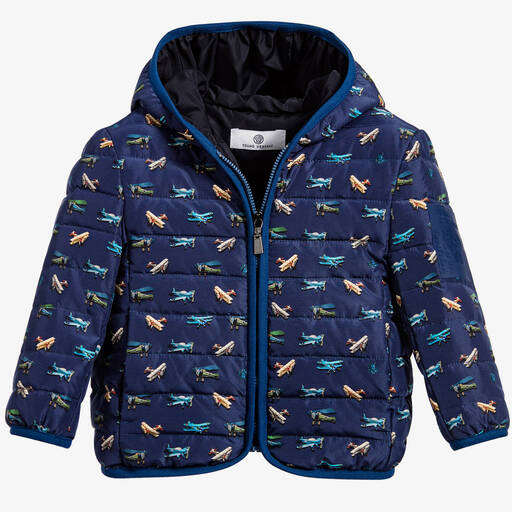 Versace-Boys Blue Plane Print Jacket | Childrensalon Outlet