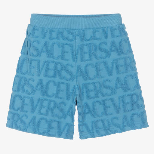 Versace-Голубые махровые шорты | Childrensalon Outlet