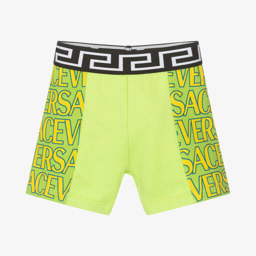 Versace-Boys Green Cotton Shorts | Childrensalon Outlet
