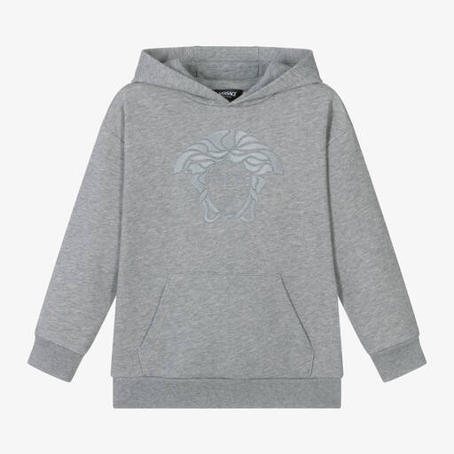 Versace-Серая худи из меланжевого хлопка для мальчиков | Childrensalon Outlet
