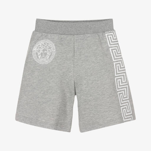 Versace-Boys Grey Marl Cotton Shorts | Childrensalon Outlet
