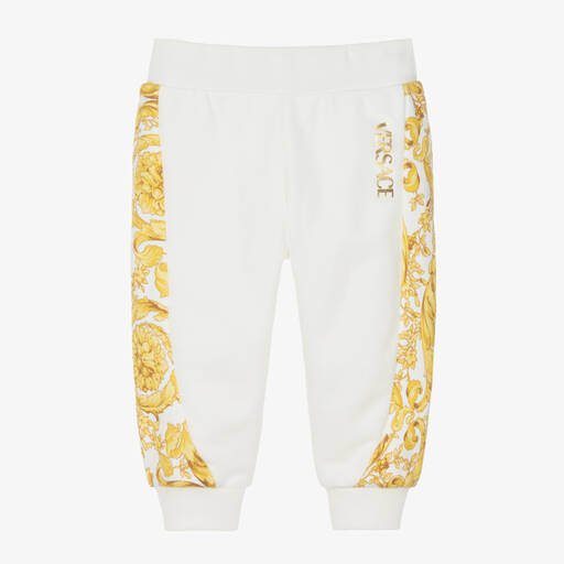Versace-جوغرز بطبعة باروك قطن لون عاجي وذهبي | Childrensalon Outlet