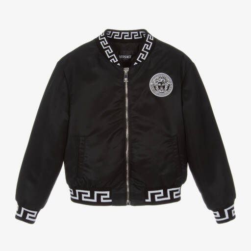 Versace-Boys Satin Greca Trim Jacket | Childrensalon Outlet