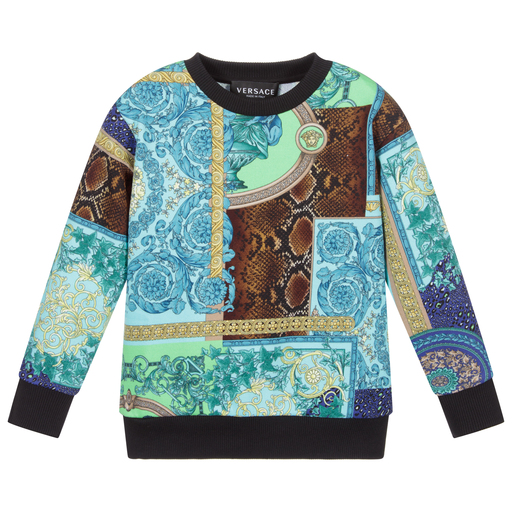 Versace-Cotton Patchwork Sweatshirt | Childrensalon Outlet