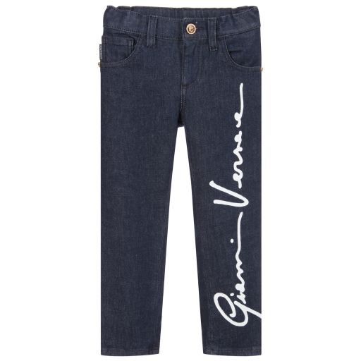 Versace-Dunkelblaue Baumwoll-Jeans | Childrensalon Outlet