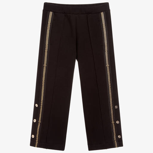Versace-بنطلون قطن لون أسود للبنات | Childrensalon Outlet