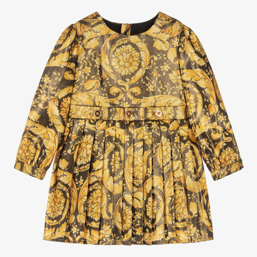 Versace-Barocco Kleid in Schwarz & Gold | Childrensalon Outlet