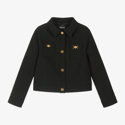 Versace-جاكيت ميدوسا مزيج فيسكوز لون أسود للبنات | Childrensalon Outlet