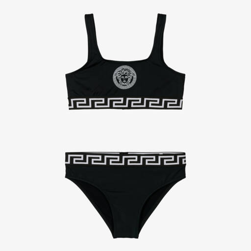 Versace-بيكيني غريسا وطبعة ميدوسا لون أسود | Childrensalon Outlet