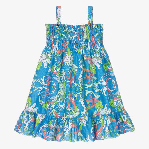 Versace-Blaues Baroccofest Kleid (M)  | Childrensalon Outlet