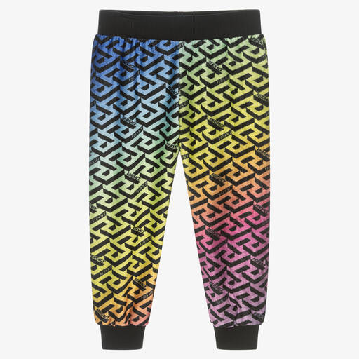Versace-Girls La Greca Velour Joggers  | Childrensalon Outlet