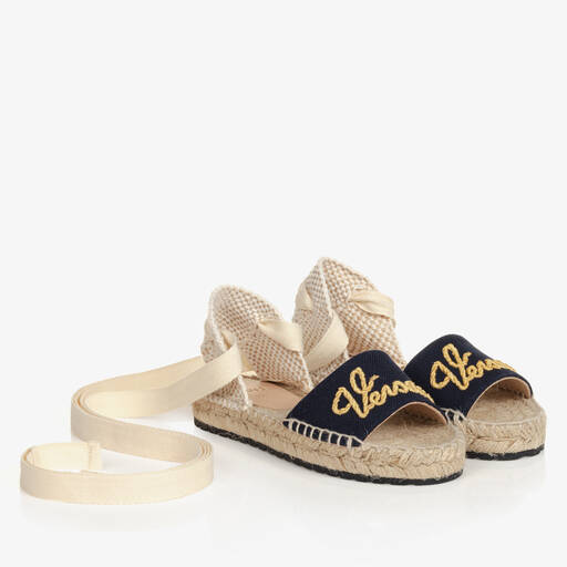 Versace-صندل إسبادريل لون كحلي للبنات | Childrensalon Outlet