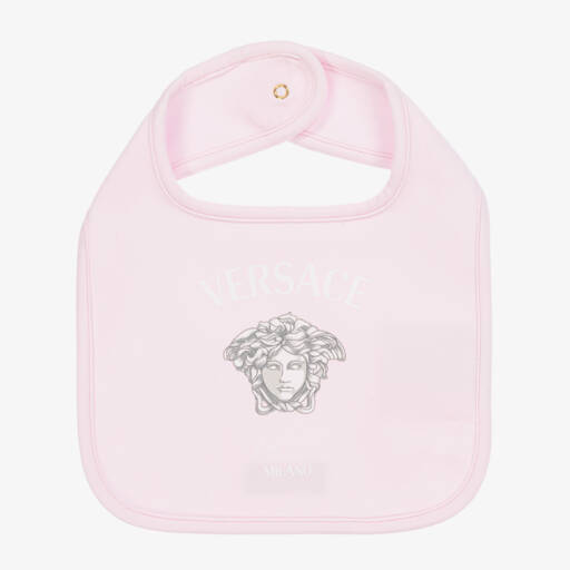 Versace-Girls Pale Pink Jersey Bib | Childrensalon Outlet