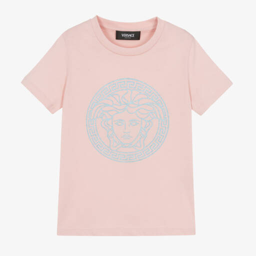 Versace-Girls Pale Pink Medusa Tee | Childrensalon Outlet