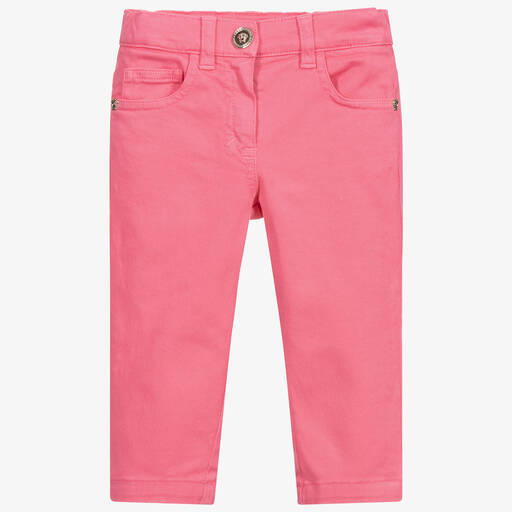 Versace-Girls Pink Denim Jeans | Childrensalon Outlet