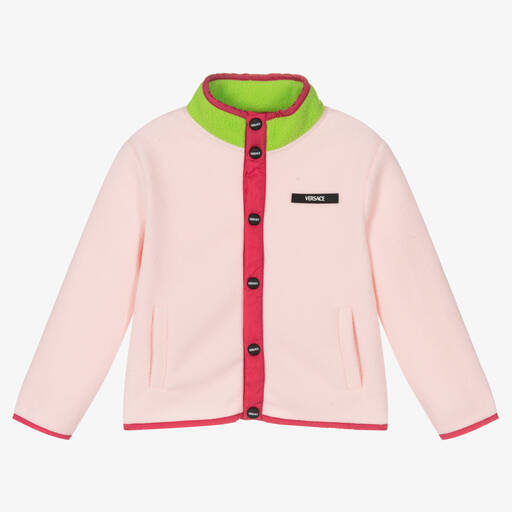 Versace-Girls Pink Fleece Jacket  | Childrensalon Outlet