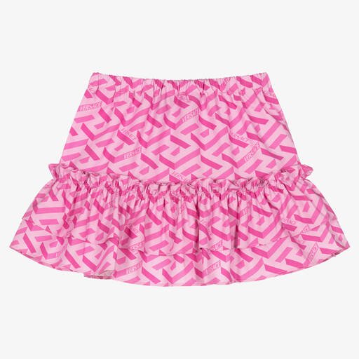 Versace-Girls Pink La Greca Skirt | Childrensalon Outlet