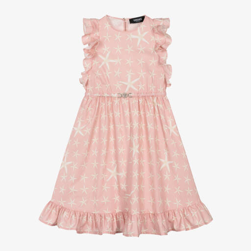 Versace-Girls Pink Starfish Print Dress | Childrensalon Outlet