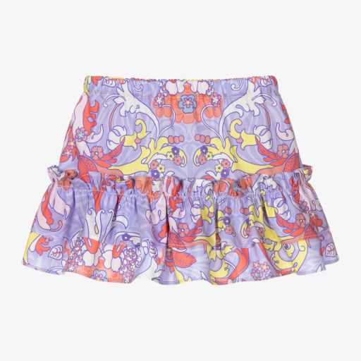 Versace-Girls Purple Baroccofest Skirt | Childrensalon Outlet