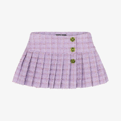 Versace-Girls Purple Tweed Skirt | Childrensalon Outlet