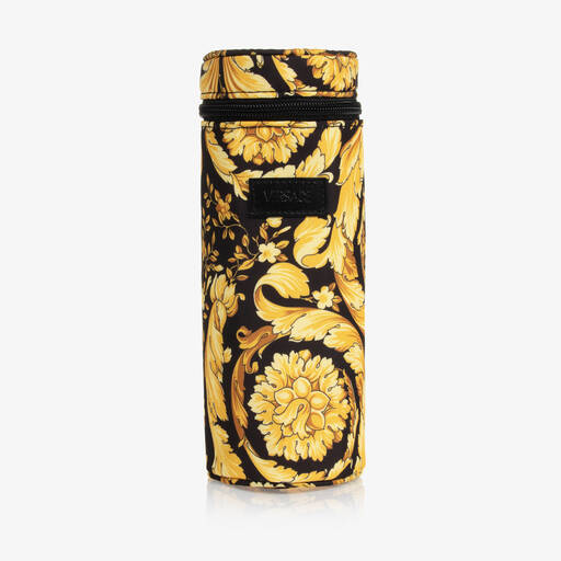 Versace-حقيبة لحفظ زجاجة الرضاعة بطبعة باروك لون ذهبي (21 سم) | Childrensalon Outlet