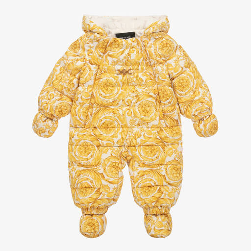 Versace-Barocco Schneeanzug Elfenbein/Gold | Childrensalon Outlet