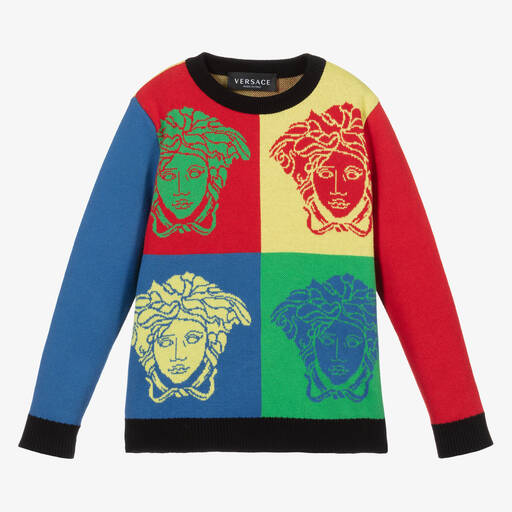 Versace-Multicolour Medusa Sweater | Childrensalon Outlet