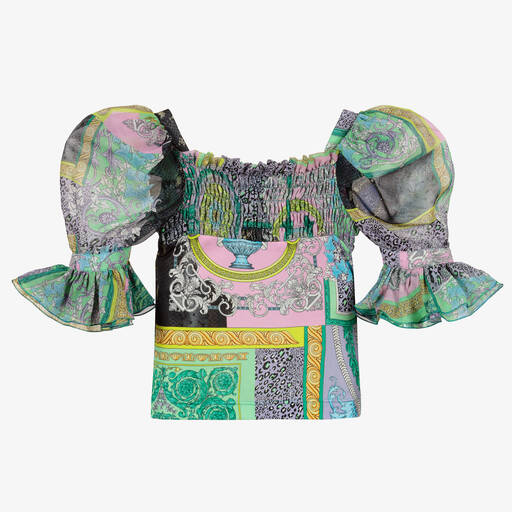 Versace-Multicolour Patchwork Blouse | Childrensalon Outlet
