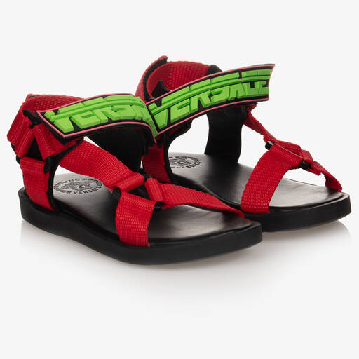 Versace-Red Velcro Sandals | Childrensalon Outlet