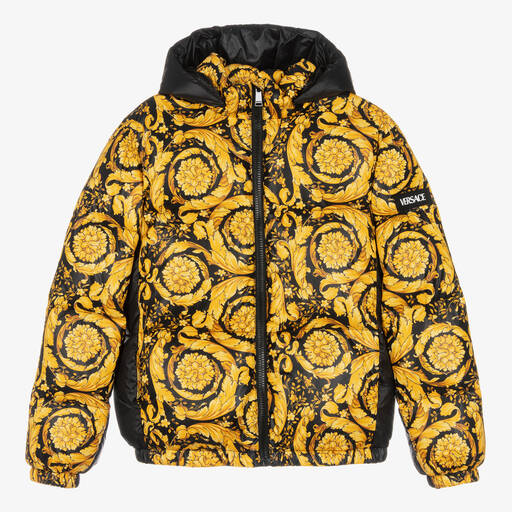 Versace-Barocco Daunenjacke Schwarz/Gold | Childrensalon Outlet