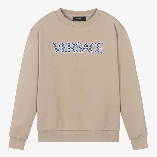Versace-Teen Boys Beige Cotton Sweatshirt | Childrensalon Outlet