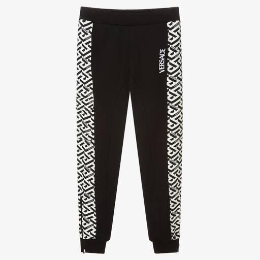 Versace-Teen Boys Black Cotton Joggers | Childrensalon Outlet