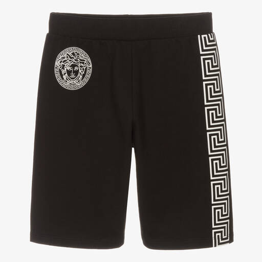 Versace-Teen Boys Black Cotton Shorts | Childrensalon Outlet