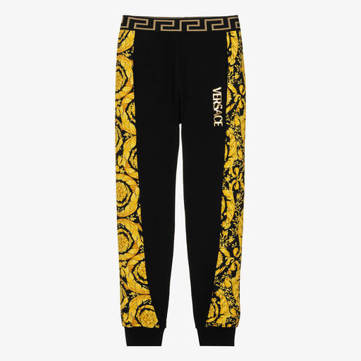Versace-Teen Boys Black & Gold Barocco Joggers | Childrensalon Outlet