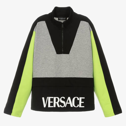 Versace-Teen Boys Black & Grey Cotton Sweatshirt | Childrensalon Outlet