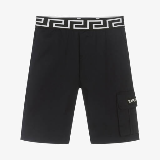 Versace-شورت برمودا تينز ولادي قطن تويل لون كحلي | Childrensalon Outlet