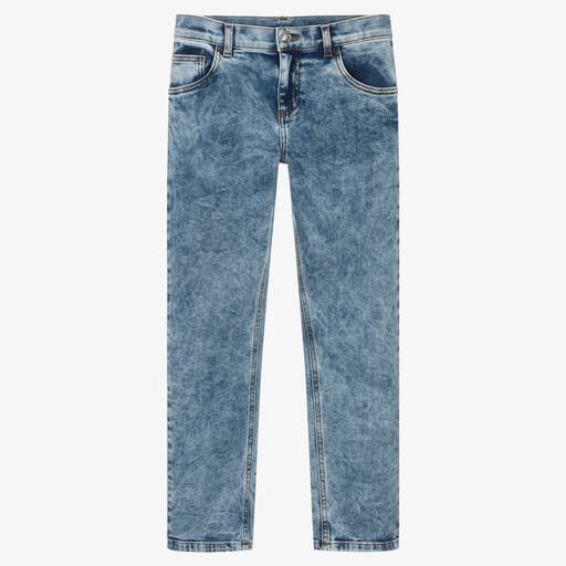 Versace-Teen Boys Blue Denim Stonewashed Jeans | Childrensalon Outlet