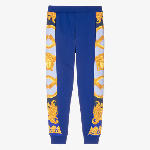 Versace-Teen Barocco Jogginghose in Blau & Gold | Childrensalon Outlet