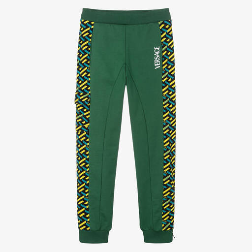 Versace-جوغرز تينز ولادي قطن لون أخضر داكن | Childrensalon Outlet