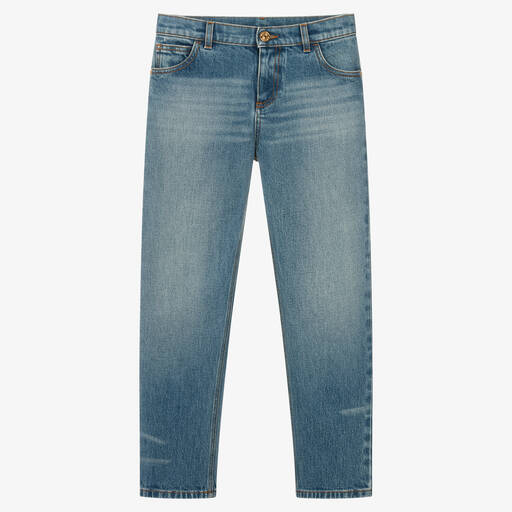 Versace-Teen Boys Mid-Blue Denim Jeans | Childrensalon Outlet