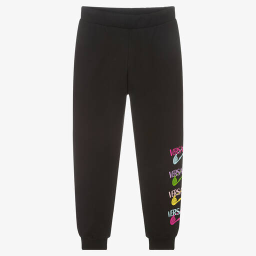 Versace-Teen Girls Black Logo Joggers | Childrensalon Outlet