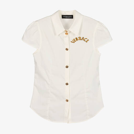 Versace-Teen Girls Ivory Poplin Shirt | Childrensalon Outlet