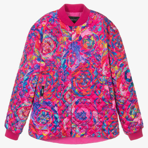 Versace-Teen Girls Pink Bomber Jacket | Childrensalon Outlet