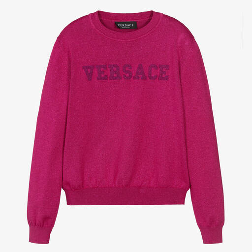 Versace-Pinker Teen Pullover mit Glitzer | Childrensalon Outlet