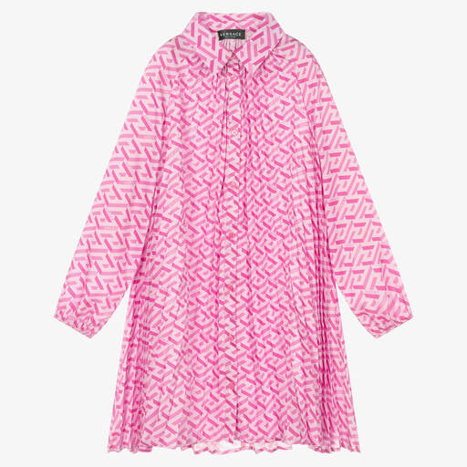 Versace-Teen Girls Pink Greca Signature Dress | Childrensalon Outlet