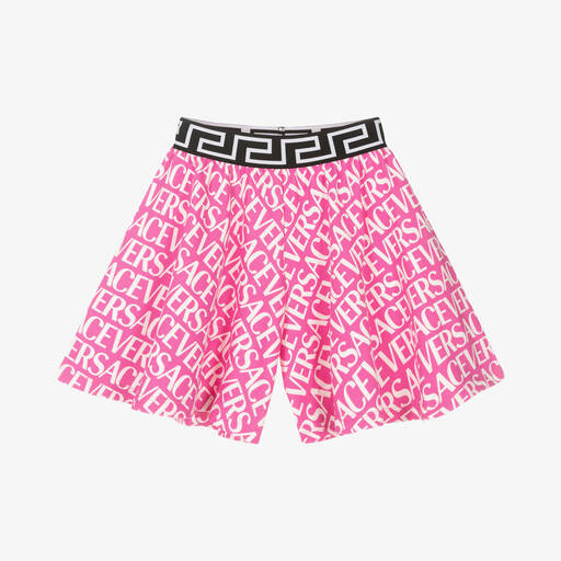 Versace-شورت سكورت تينز بناتي قطن لون زهري | Childrensalon Outlet